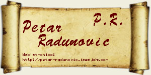 Petar Radunović vizit kartica
